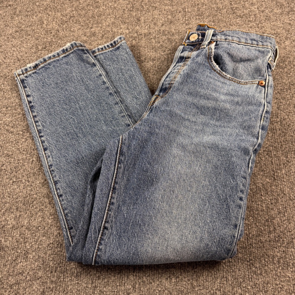 Levis 501 Original Fit Jeans Womens 26 Blue Excellent Straight Leg Button Fly